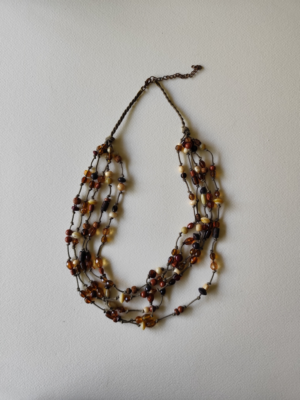 Multi‑strand earthy beaded necklace